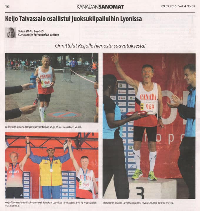 Bronze Medalist World Masters Athletics Championship 2015