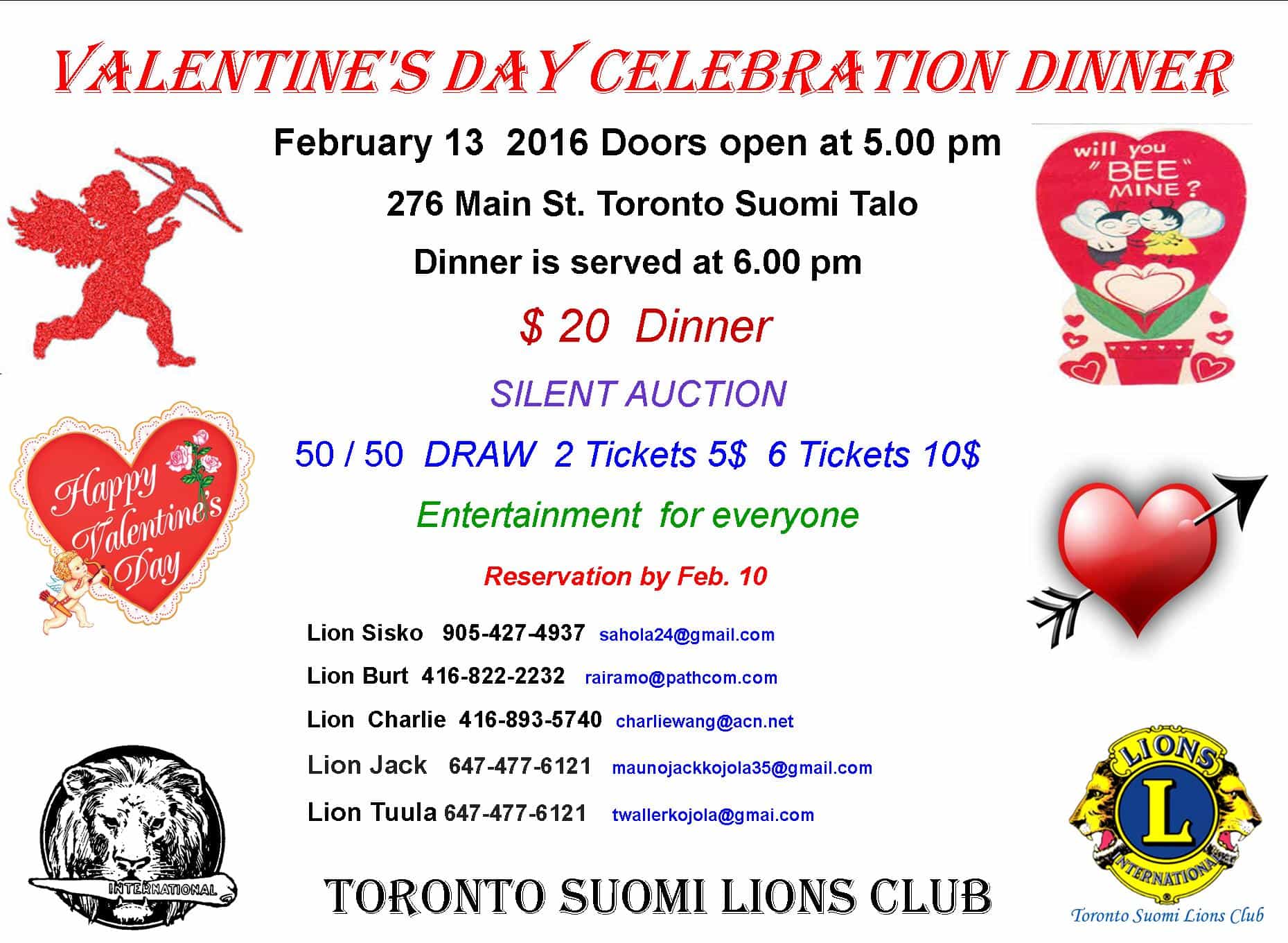 Valentines dinner 2016 .Jan.20. Master